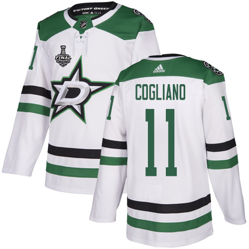 Adidas Men Dallas Stars 11 Andrew Cogliano White Road Authentic 2020 Stanley Cup Final Stitched NHL Jersey